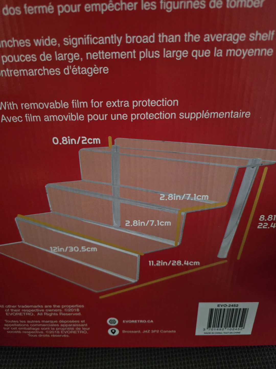 EVORETRO 4-Step Acrylic Display Shelf Riser (Pack of 2) - photo 2