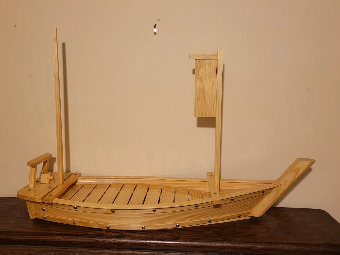 35" Wooden Sushi Serving Boat