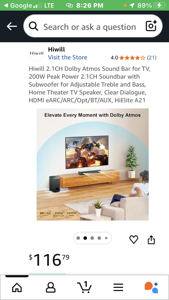 Hiwill A21 Dolby Atmos Soundbar System with Subwoofer - photo 4