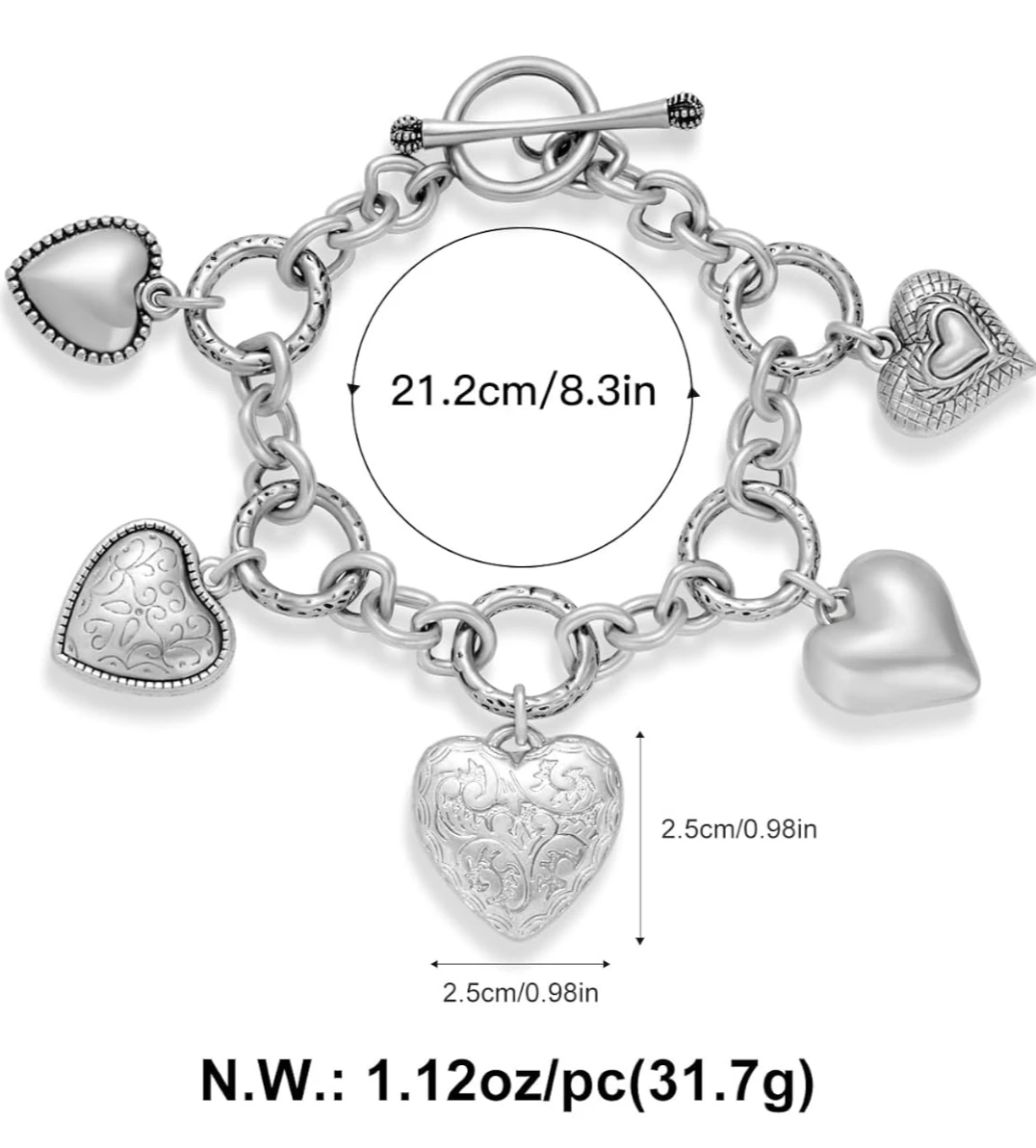 Antique Silver Heart Bracelets - photo 2