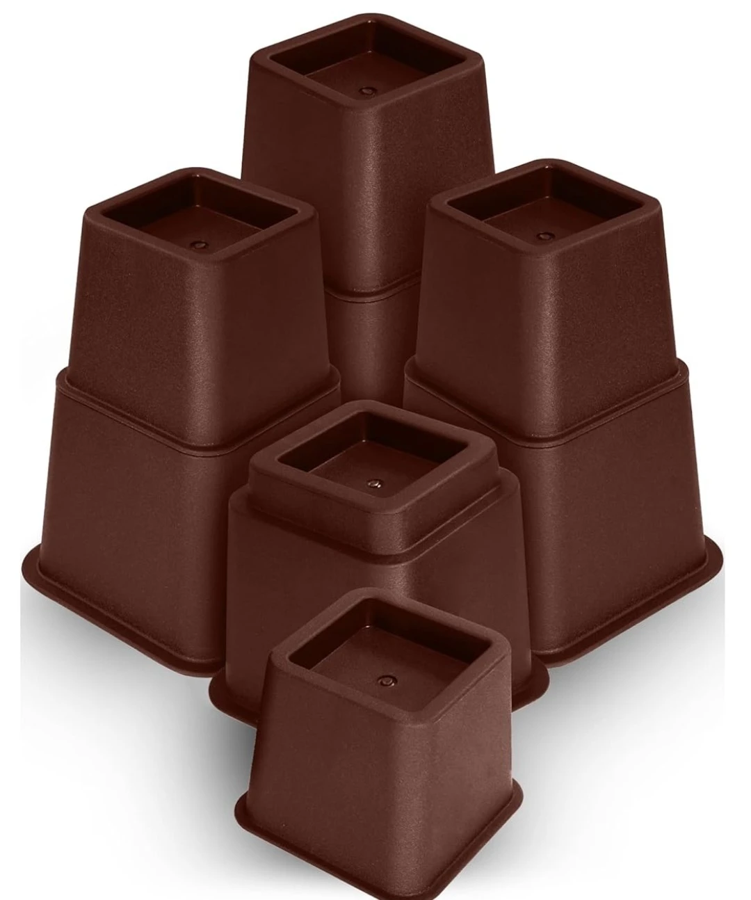 Utopia Bedding Adjustable Furniture Risers - Set of 8 - Brown