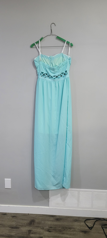 Marineblu Light Blue Strapless Maxi Dress Size M - photo 2