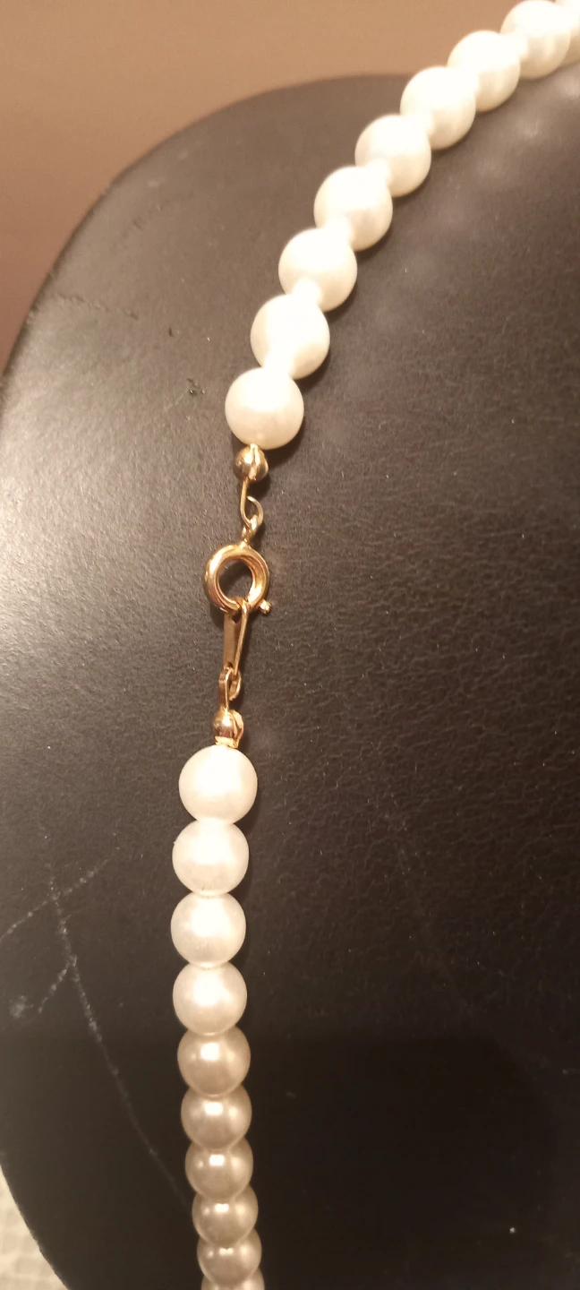 Pearl Necklace with Crystal and Glass Flower Beads - photo 2