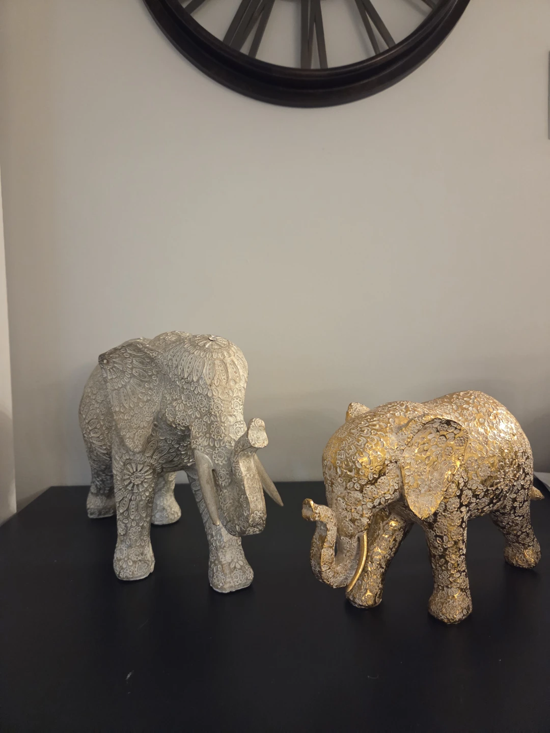 Decorative Elephant Figurines - Set of 2