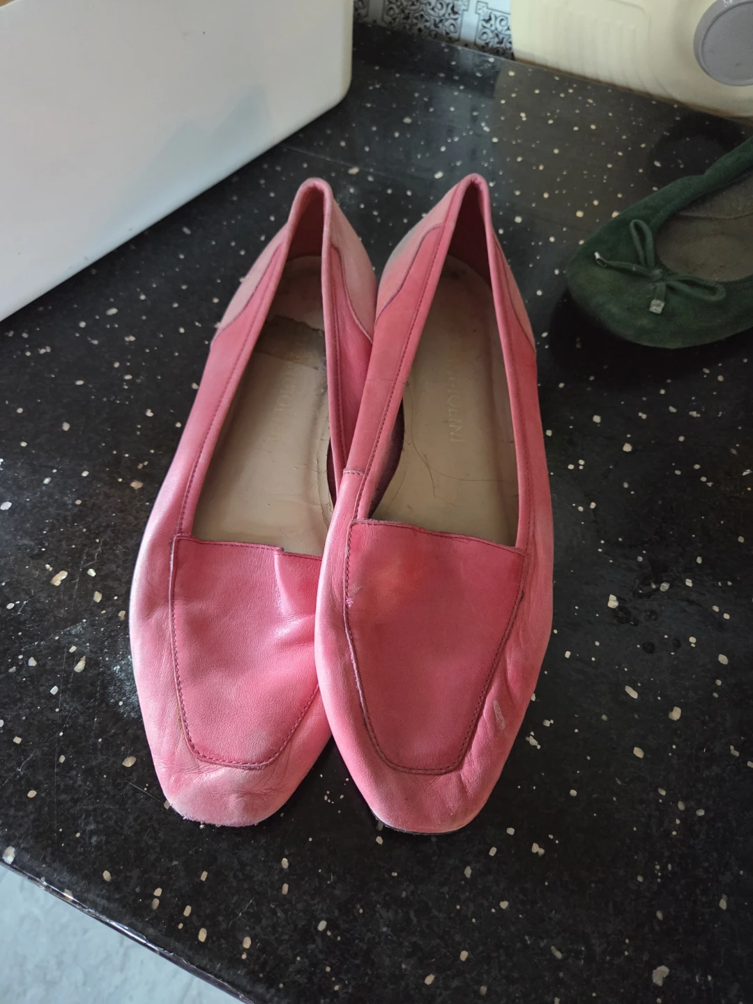 Pink Leather Loafers