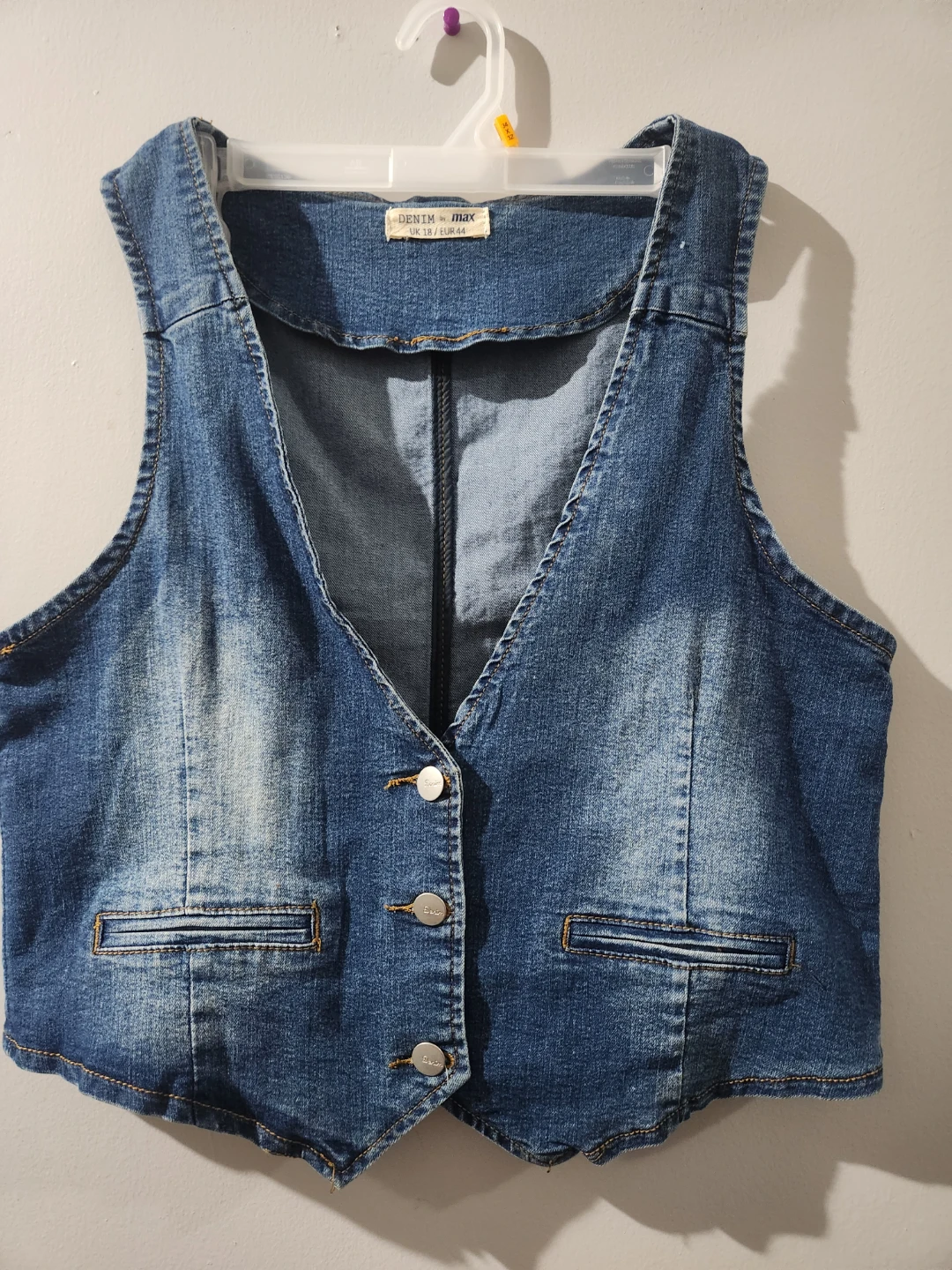 DENIM by max Blue Denim Vest - UK 18 / EUR 44