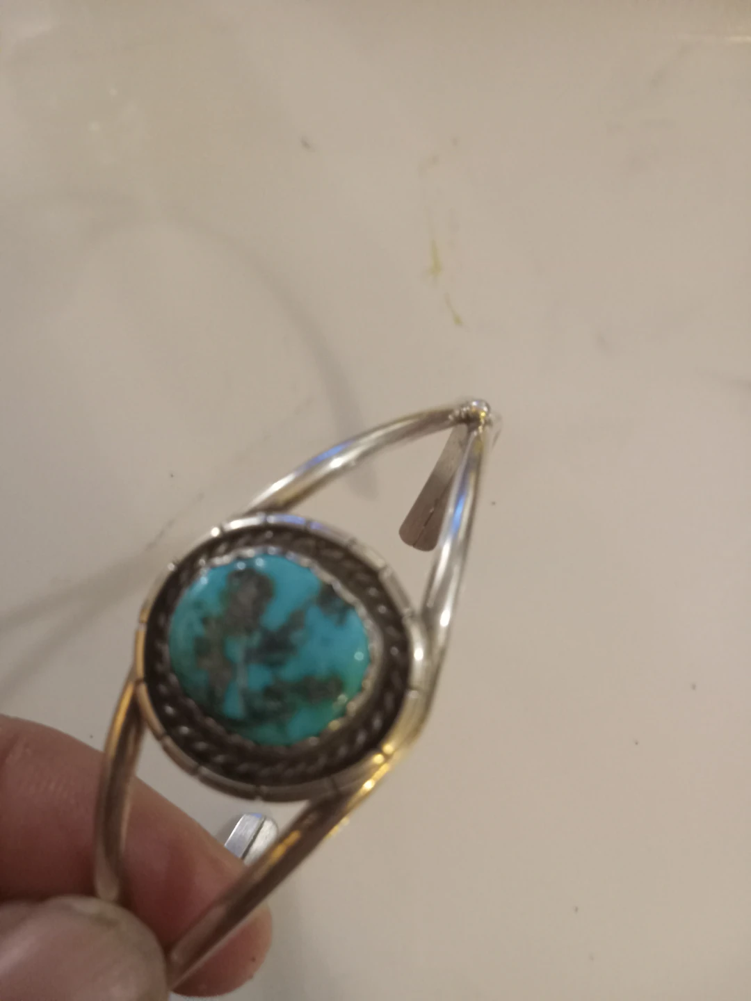 Sterling Silver Turquoise Cuff Bracelet by T. Benally - photo 3
