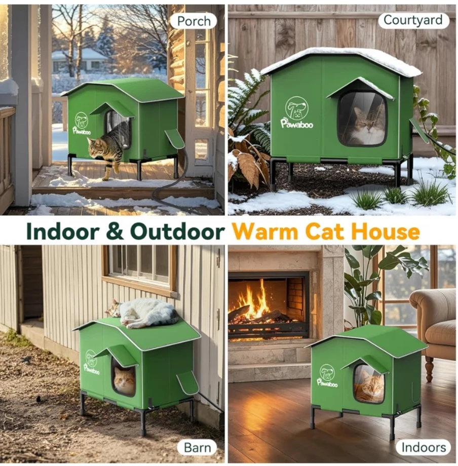 Pawaboo Heated Cat House Outdoor/Indoor - photo 2