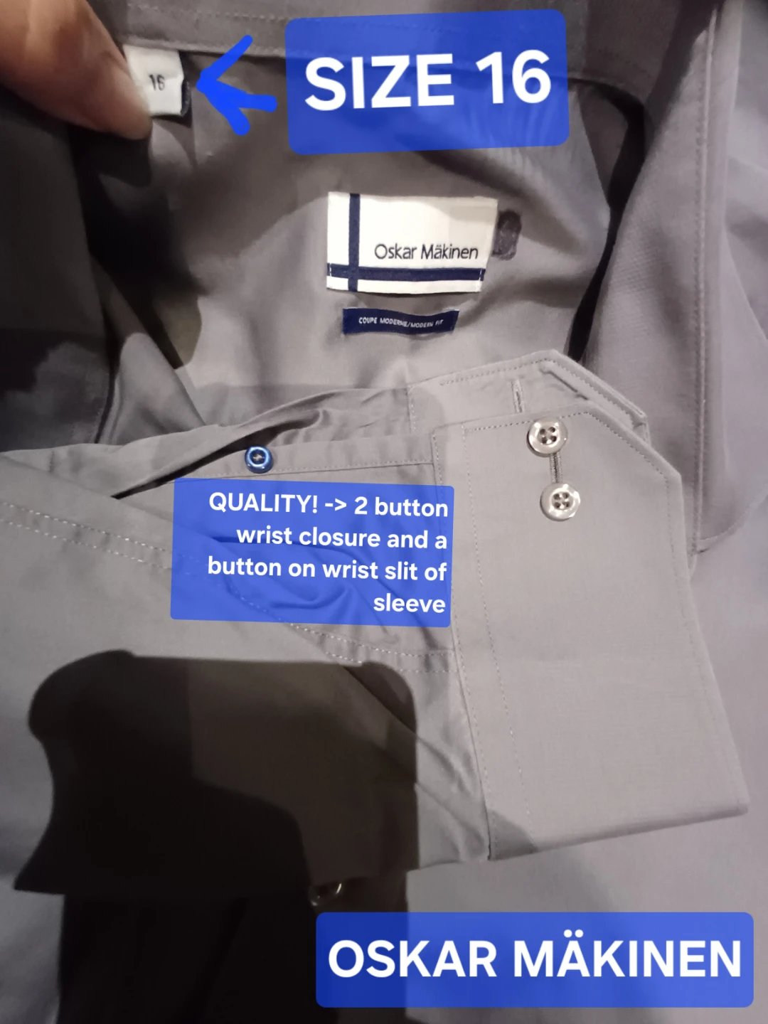 NEW Oskar Mäkinen men's shirt, size 16 🏆 - photo 5