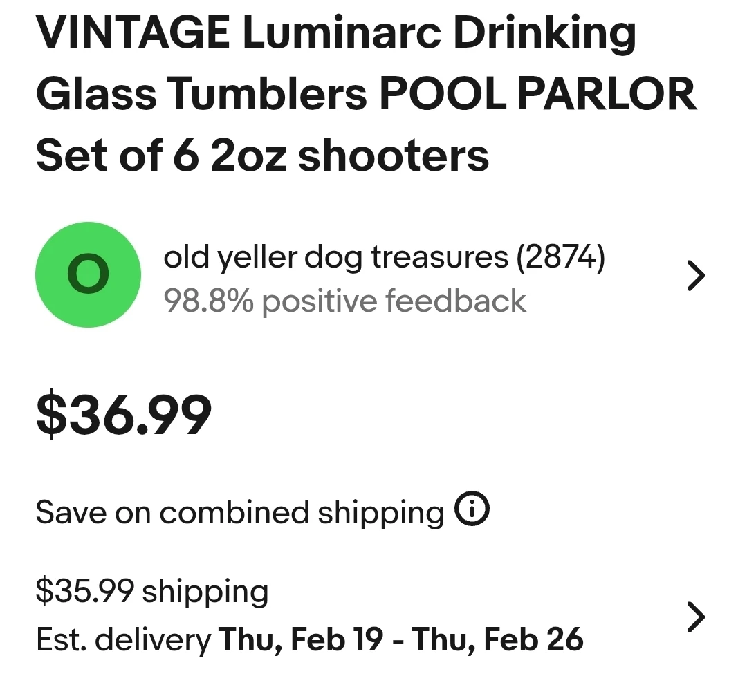 Vintage Luminarc Pool Parlor Shooters Glasses Set of 6 - photo 4