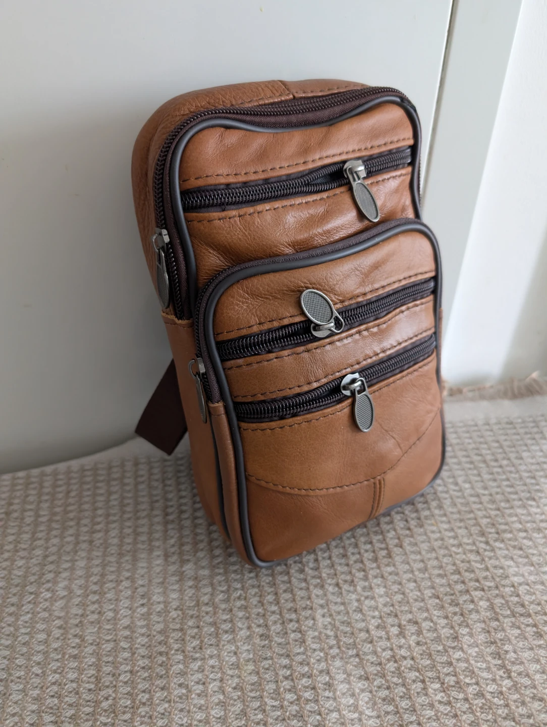 Brand New Brown Leather Crossbody Bag