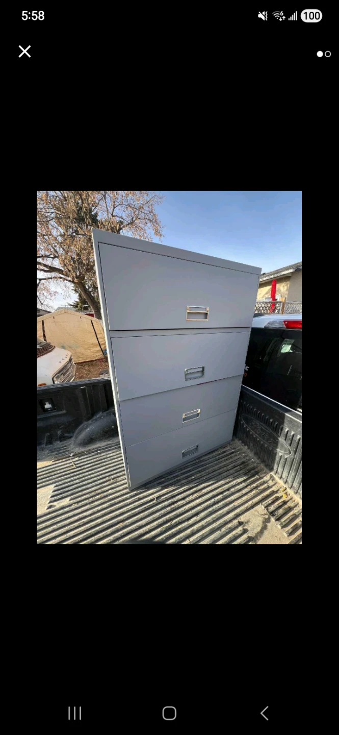Grey 4-Drawer Filing Cabinet