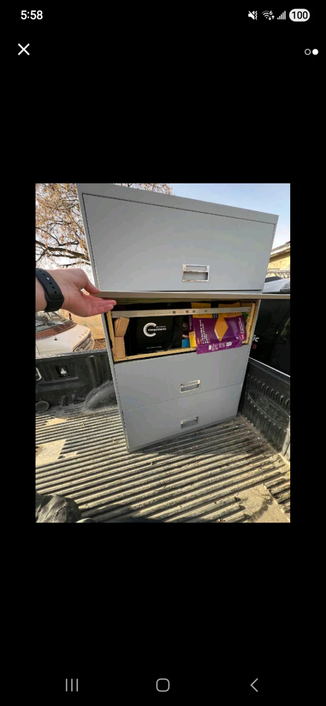 Grey 4-Drawer Filing Cabinet - photo 2