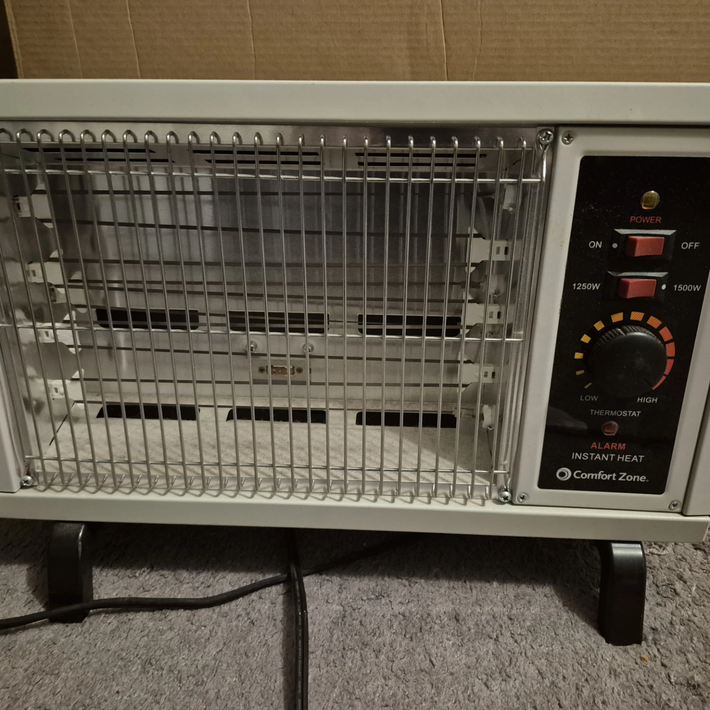 Comfort Zone Instant Heat Electric Heater 1250W/1500W