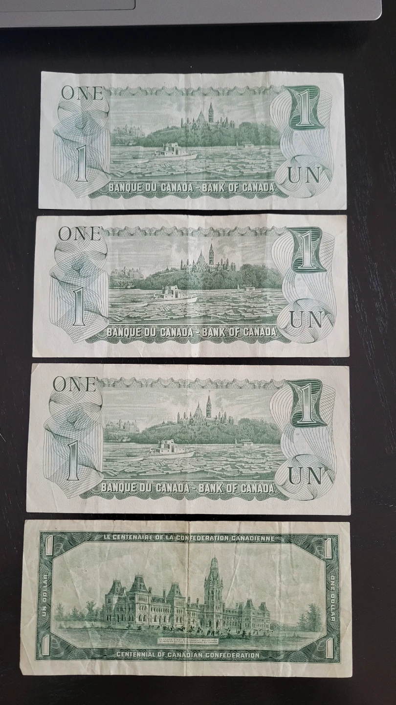 4 x Canadian $1 Dollar Bills - Bank of Canada - photo 2