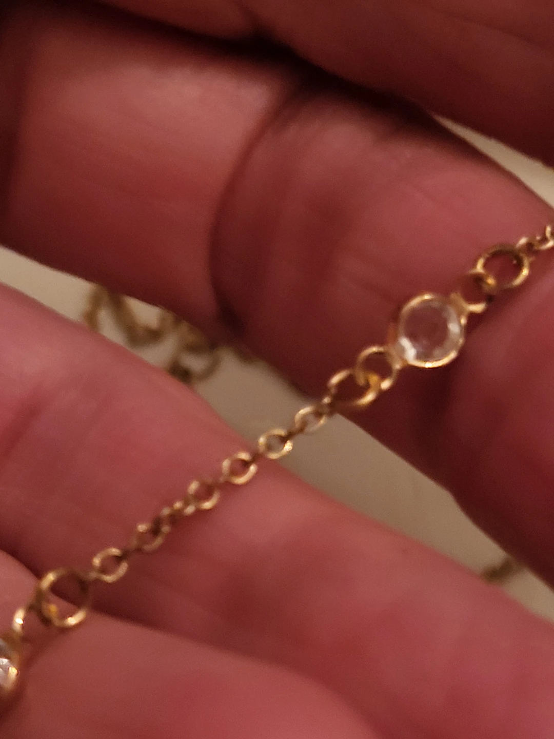 Gold-tone necklace with clear crystals - photo 4