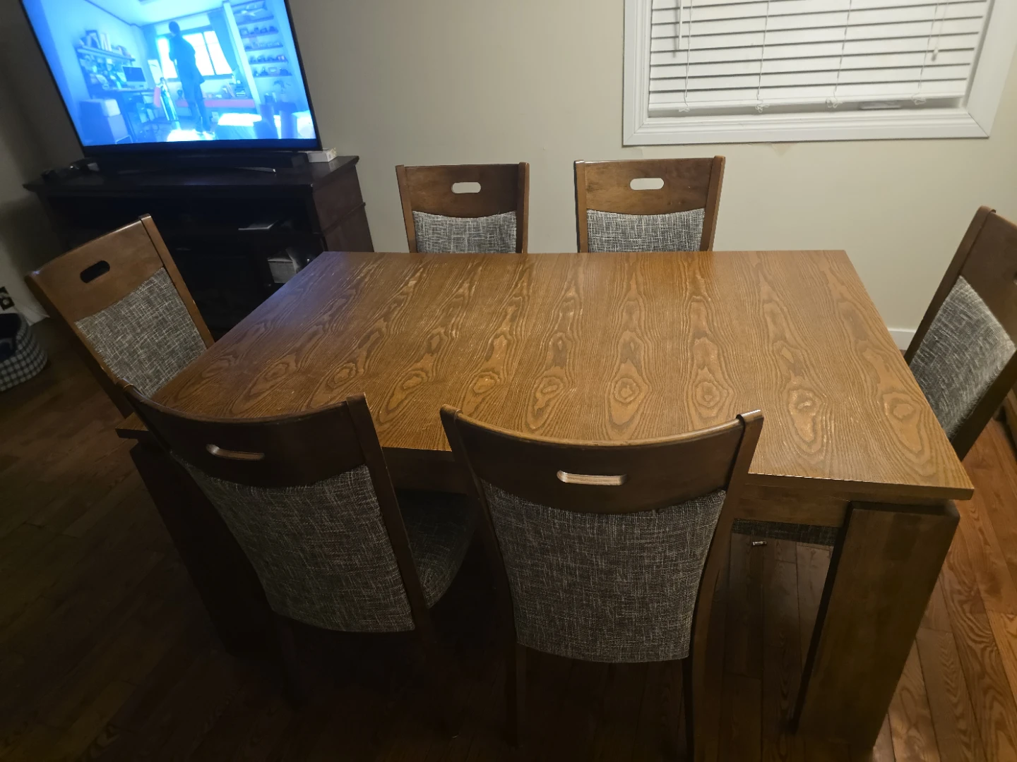 Wooden Dining Table with 6 Chairs