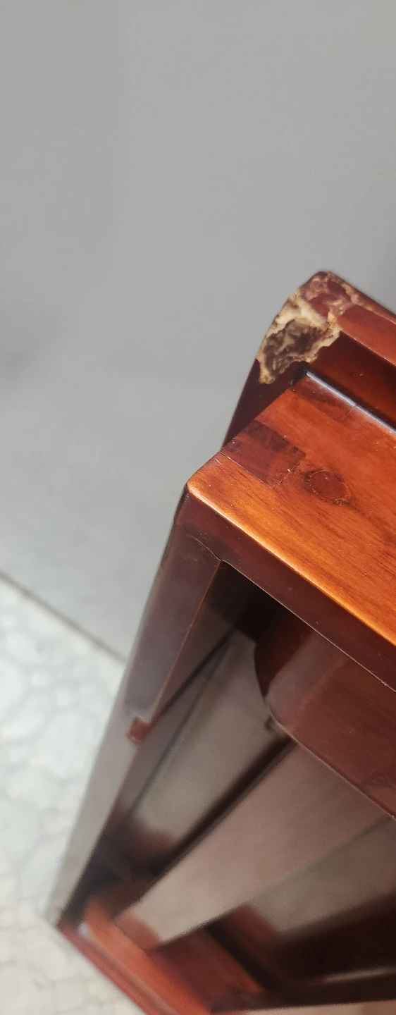 Wooden End Table with Carvings - photo 4
