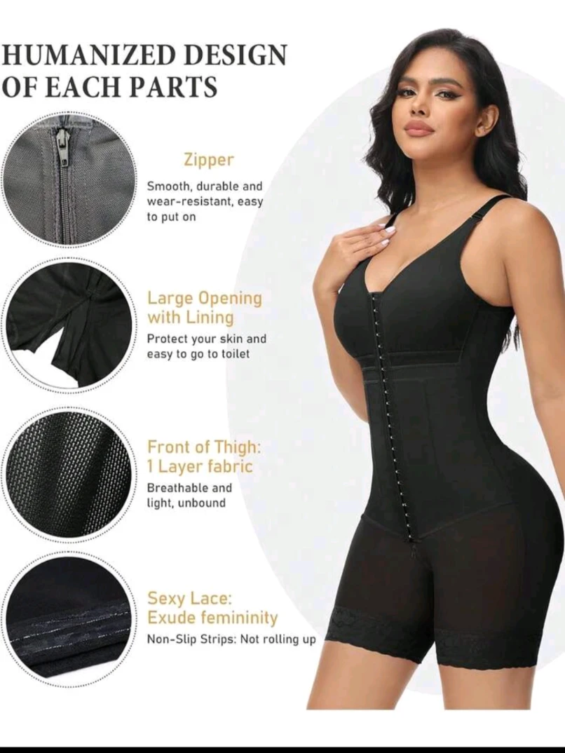 Women's Tummy Control Bodysuit with Zipper and Lace Trim - photo 2