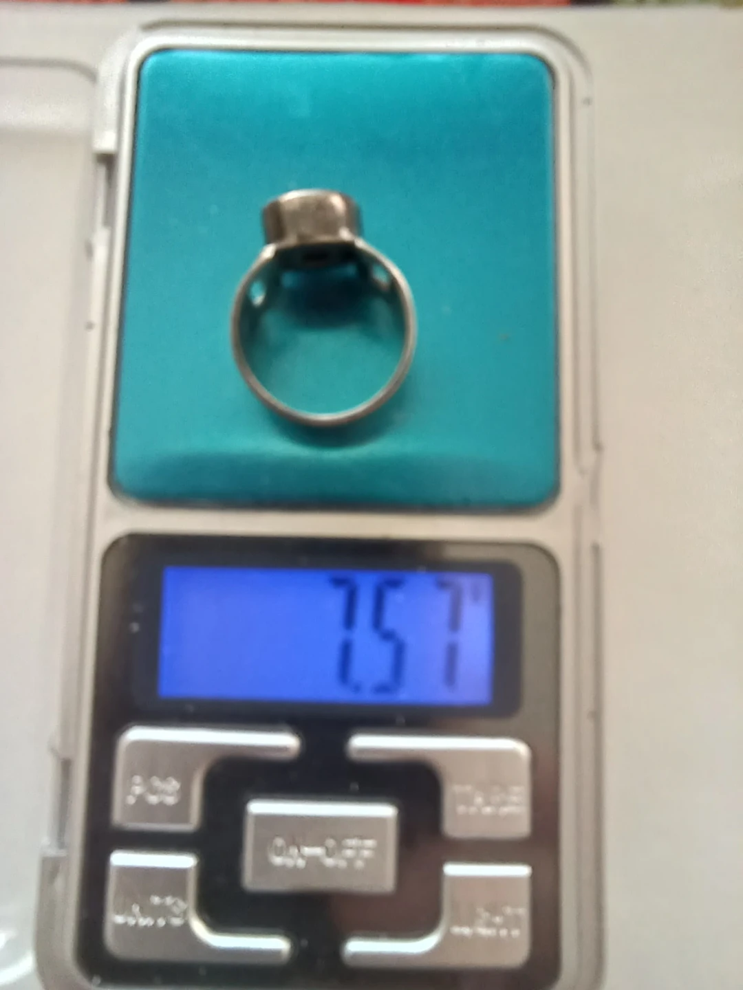 Silver 925 Ring Size 7.5 with Red Stone 7.57 grams