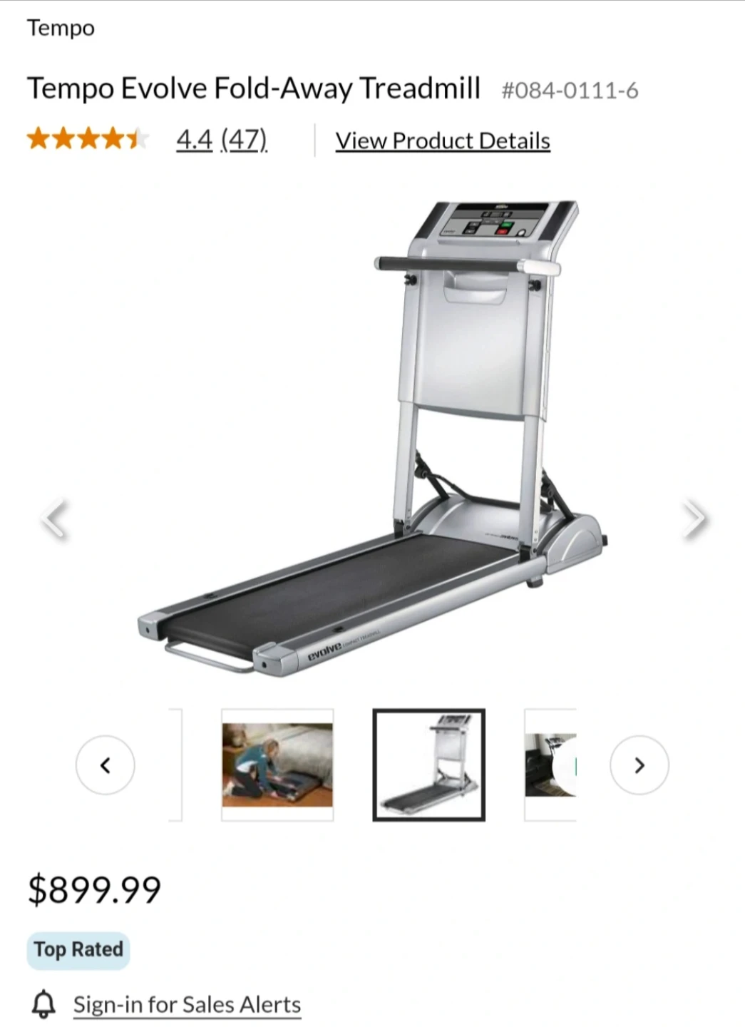 Tempo Evolve Fold-Away Compact Treadmill - photo 3