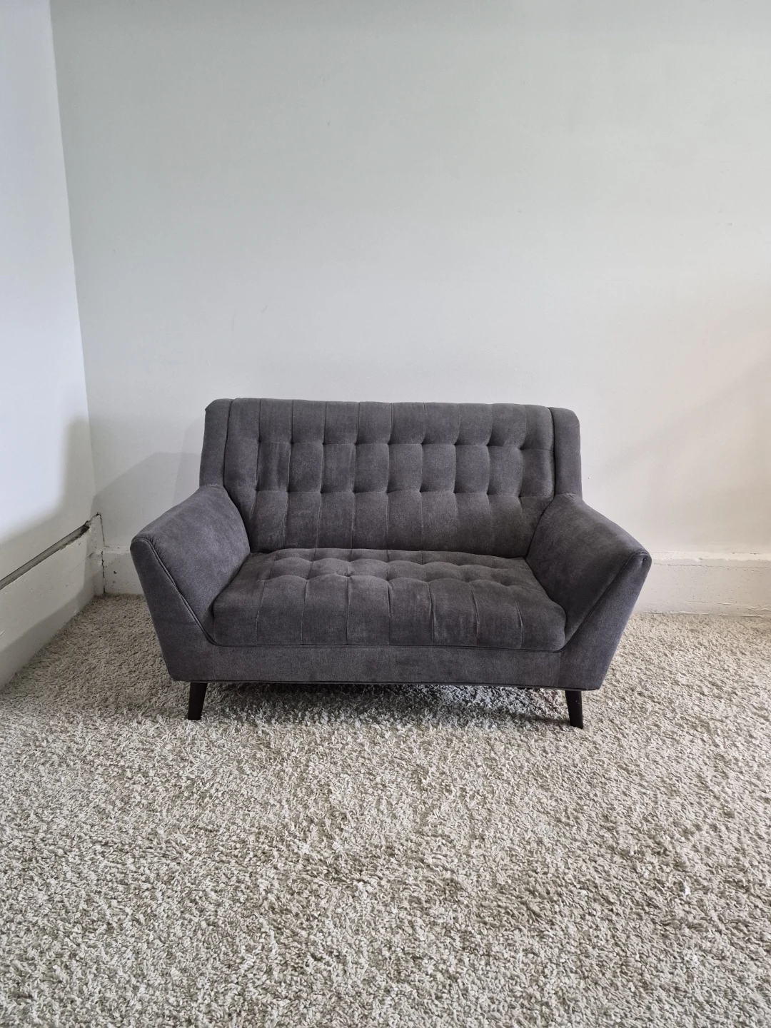 Small Gray MCM 2 Seater Loveseat Sofa Couch - photo 2