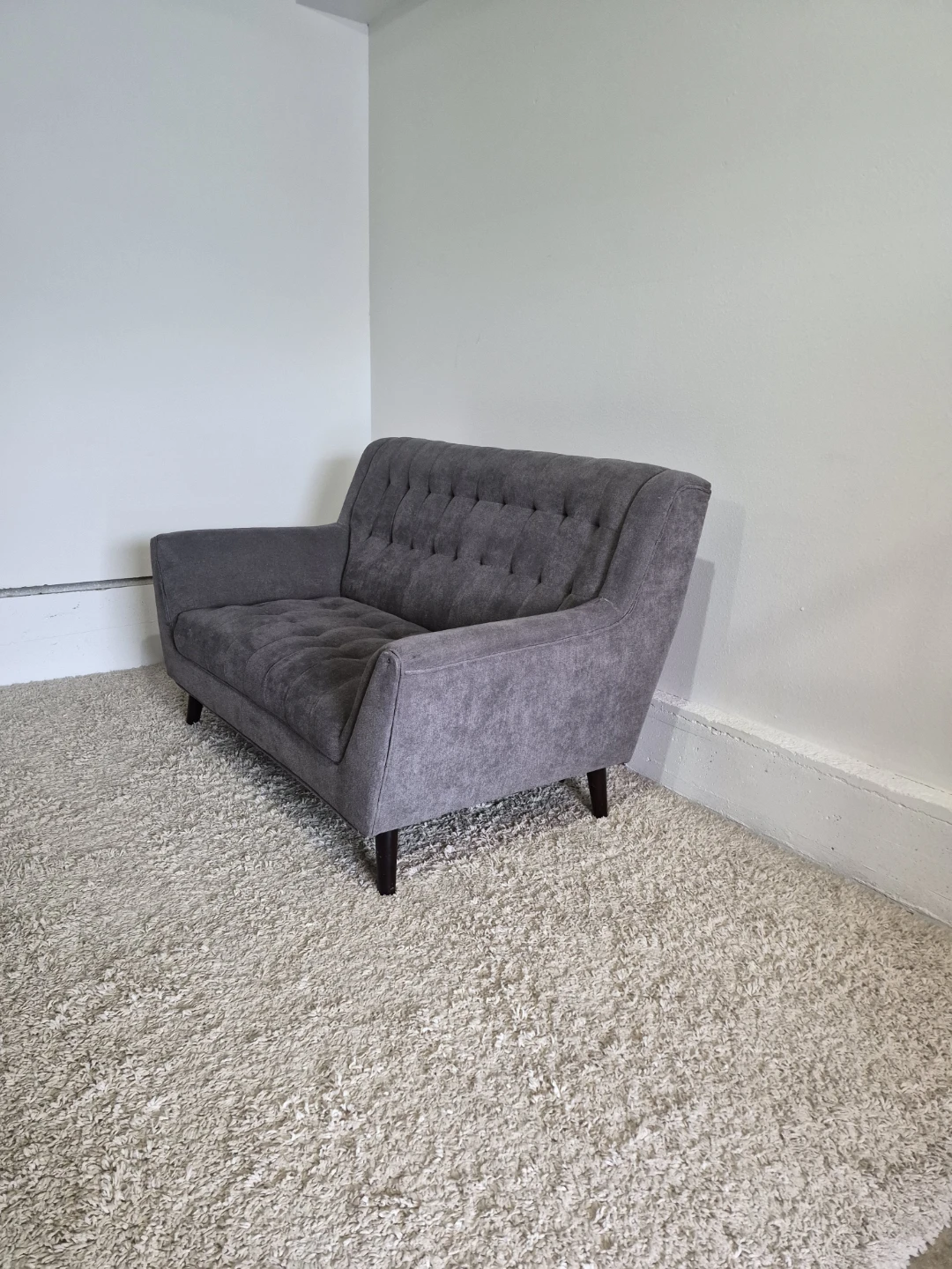 Small Gray MCM 2 Seater Loveseat Sofa Couch - photo 3
