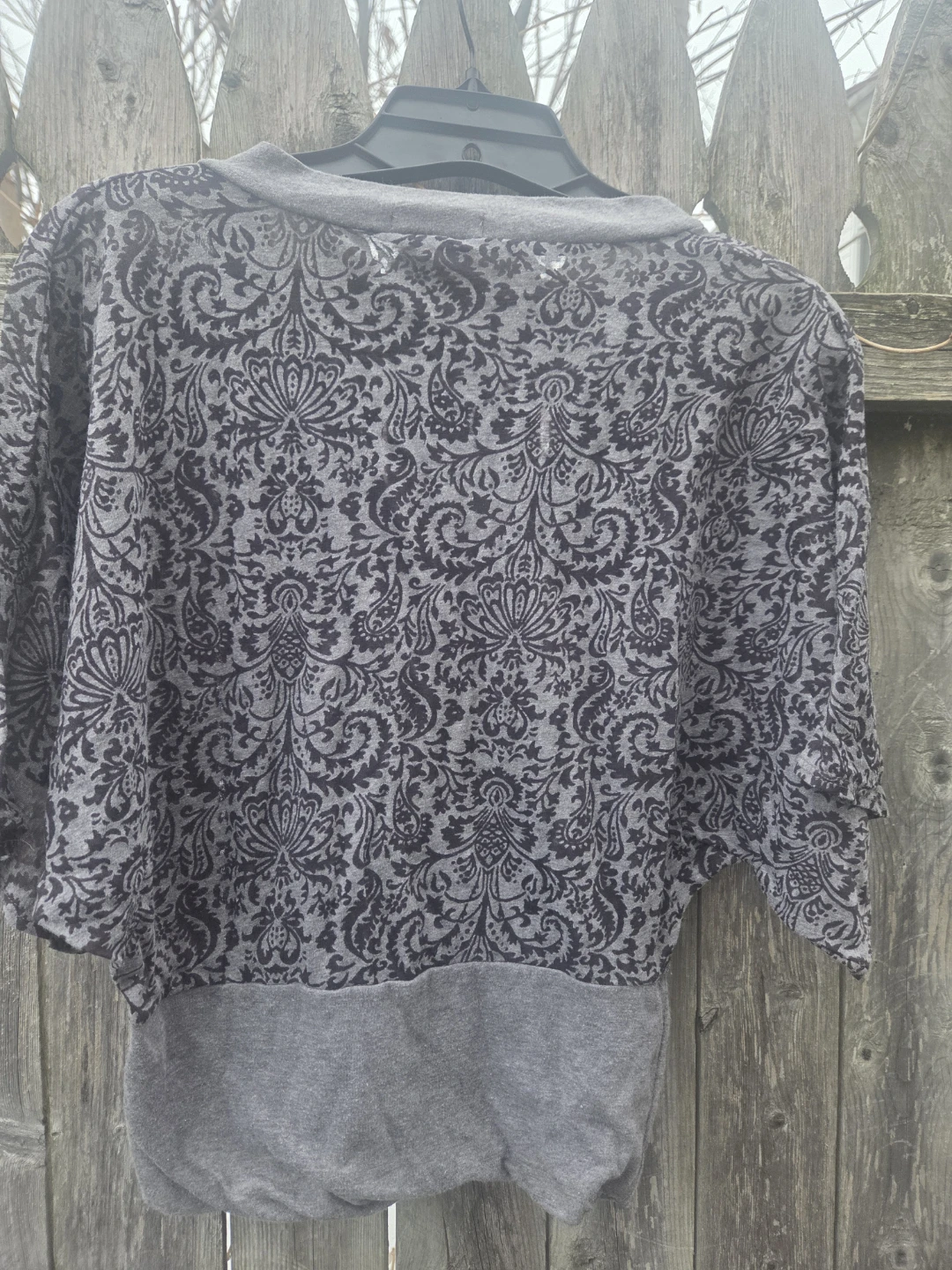 Forever Women's Gray Floral Print Dolman Sleeve Top - photo 4