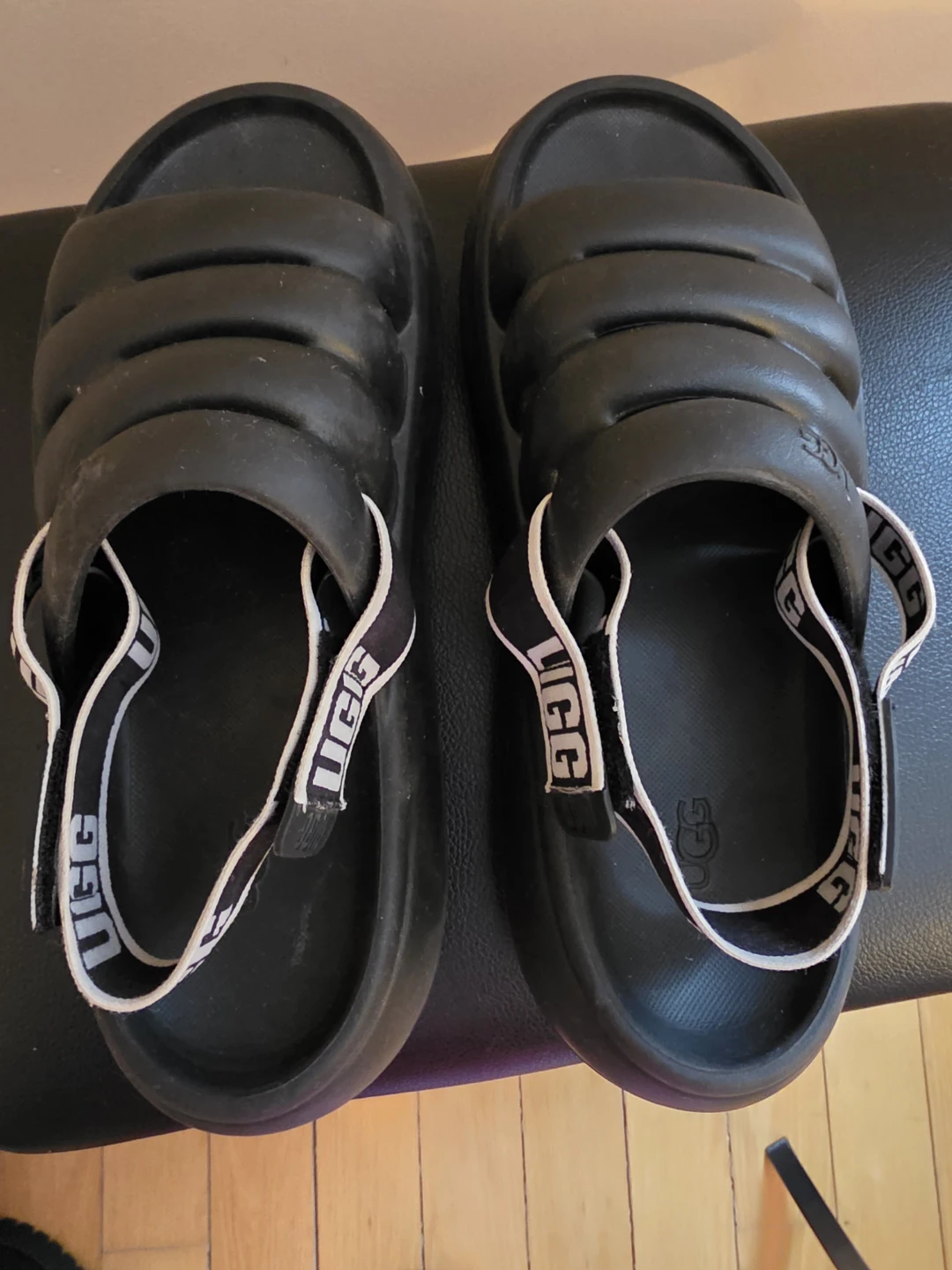 UGG Black Slide Sandals.