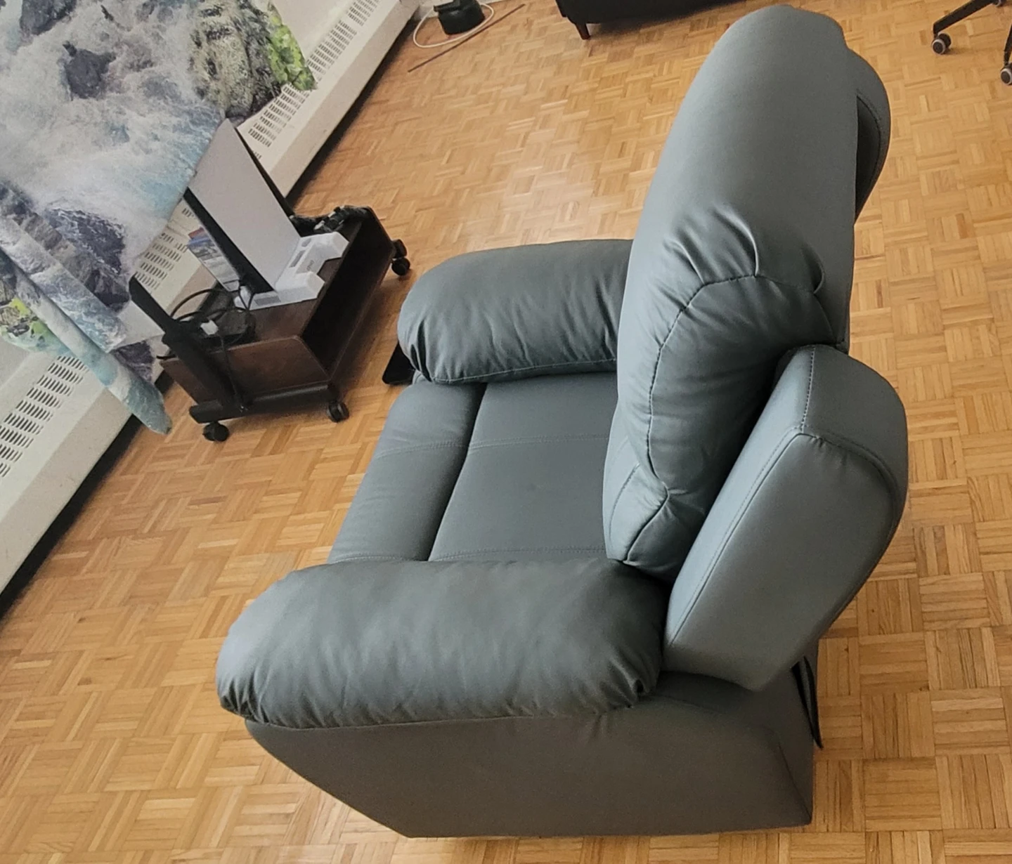 Grey Faux Leather Recliner Chair - photo 3