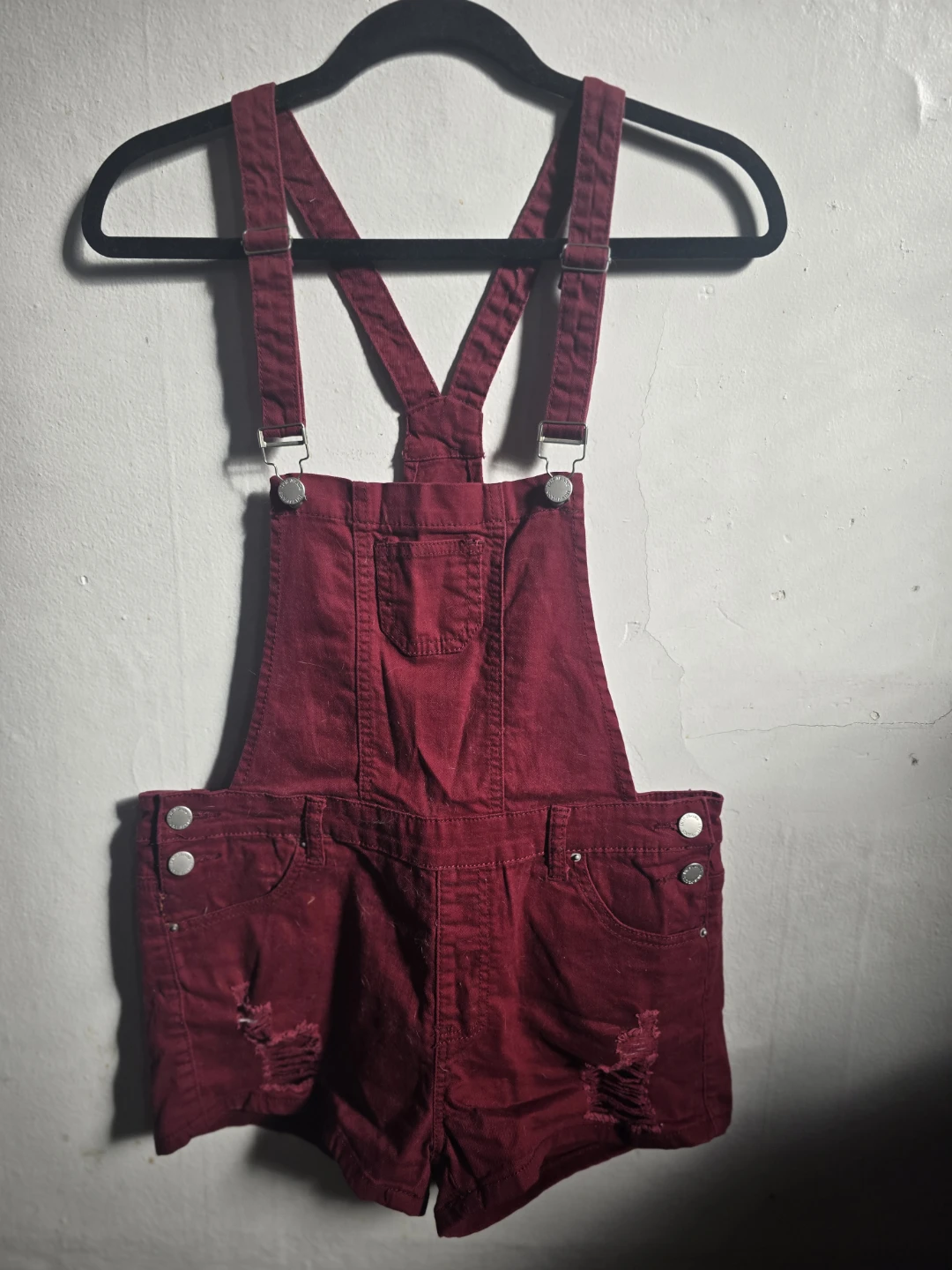 Iris Jeans Red Denim jumper Shorts Size L - photo 5