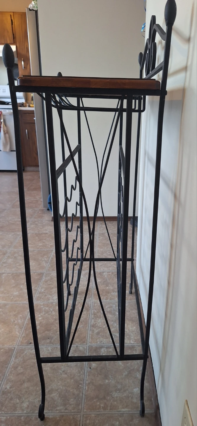 Wrought Iron Wine Rack with Wood Top - photo 3