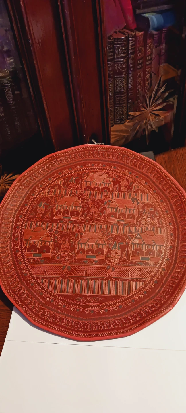 Gorgeous Burmese Lacquered Large Tray - photo 5