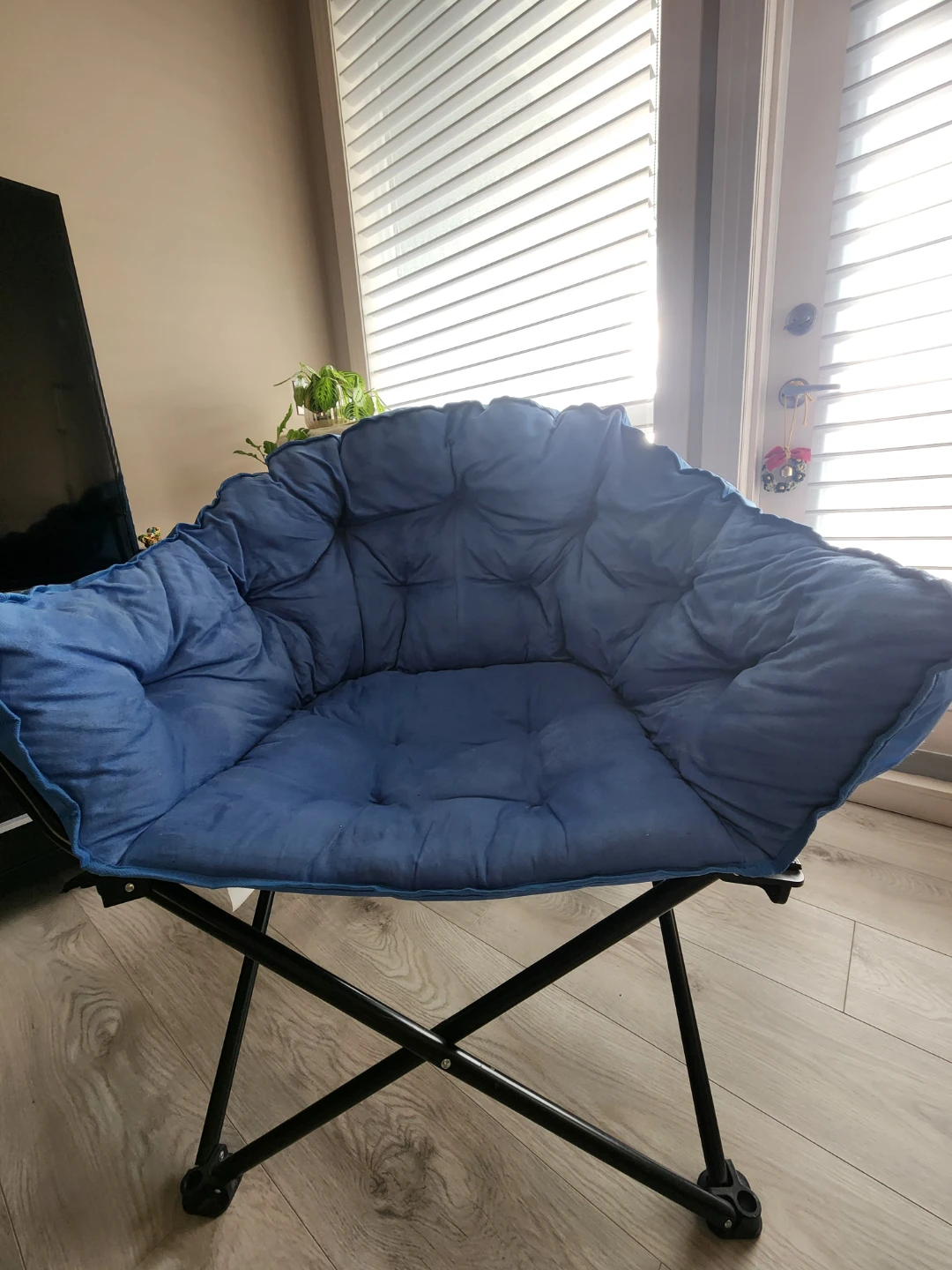 Blue Padded Moon Chair