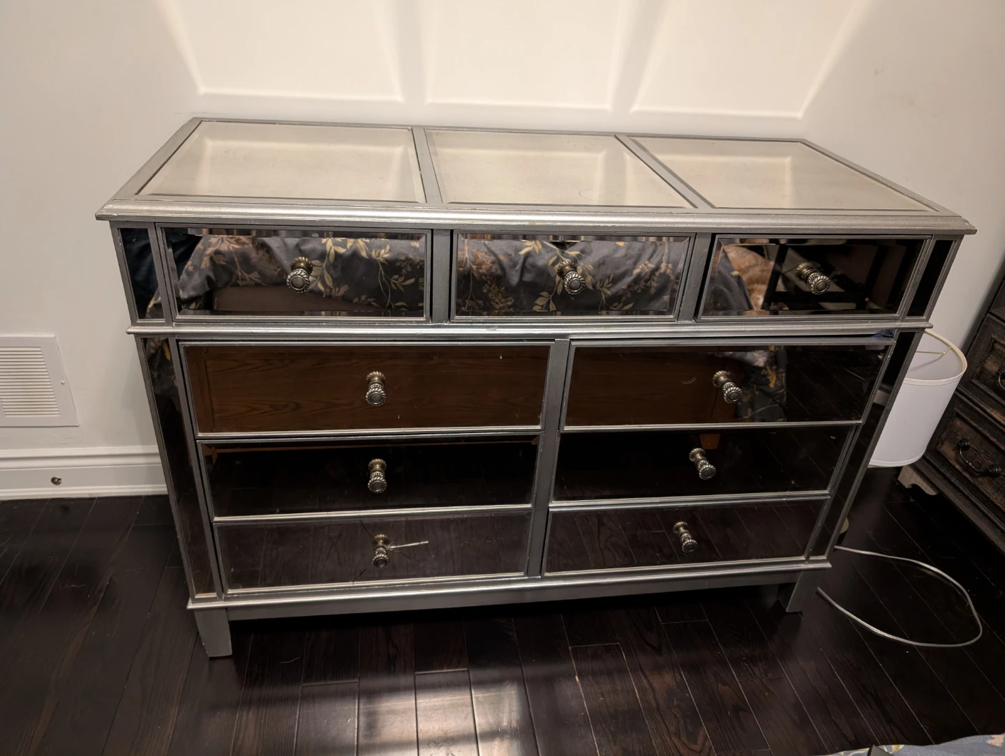 Mirrored Dresser with 9 Drawers