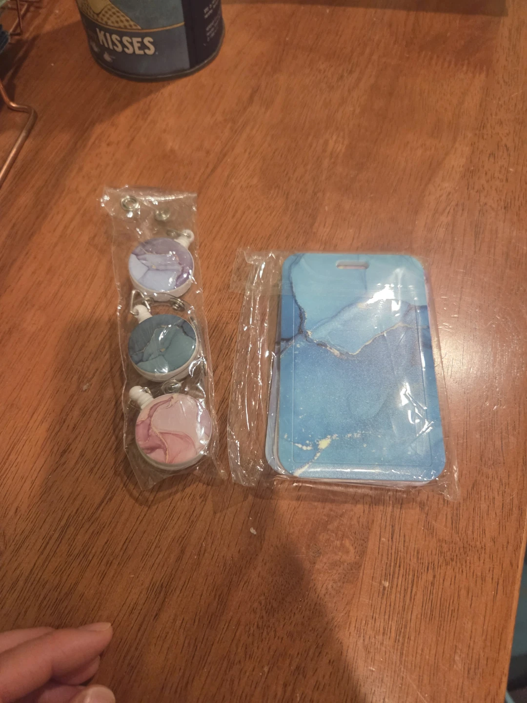 3 Retractable Badge Holders with Decorative Card Sleeves