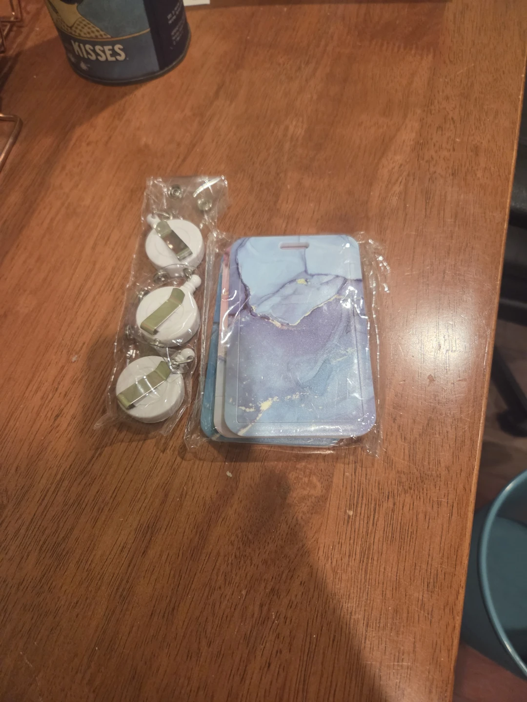 3 Retractable Badge Holders with Decorative Card Sleeves - photo 2