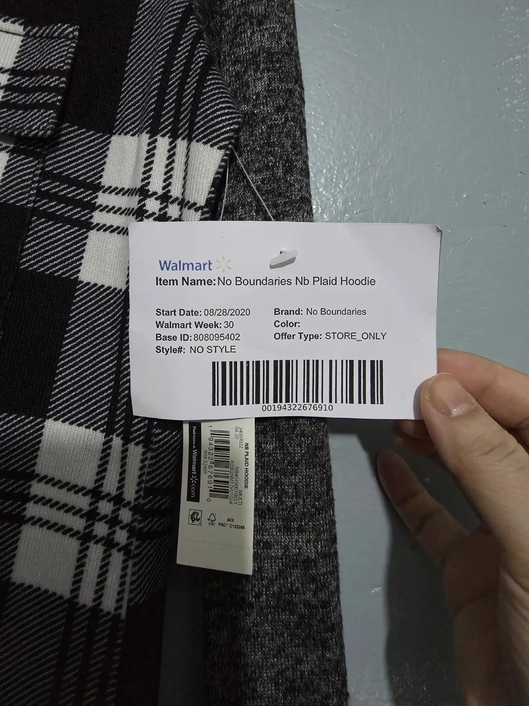No Boundaries Plaid Hoodie Size M - photo 3