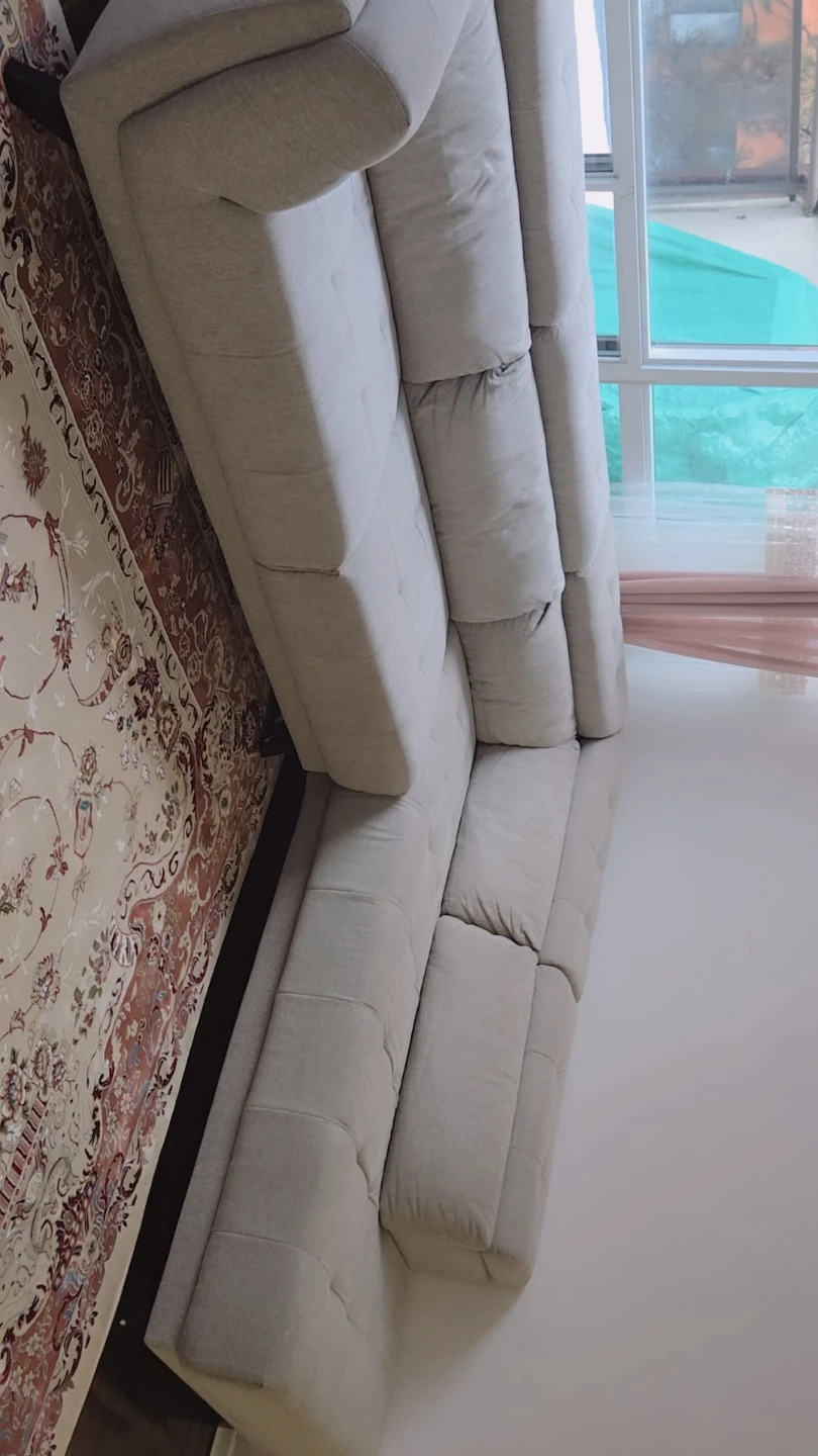 Title: Light Grey Fabric Sectional – - photo 5
