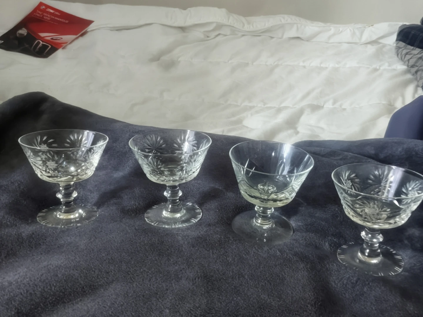 Set of 4 Crystal Dessert or Cocktail Glasses