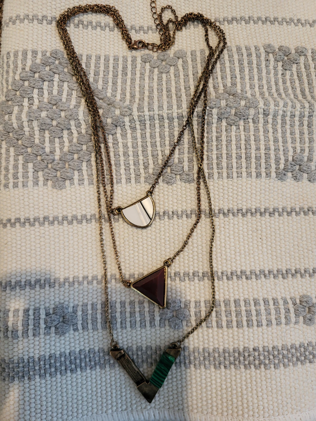 Layered Pendant Necklaces with Geometric Charms - photo 2