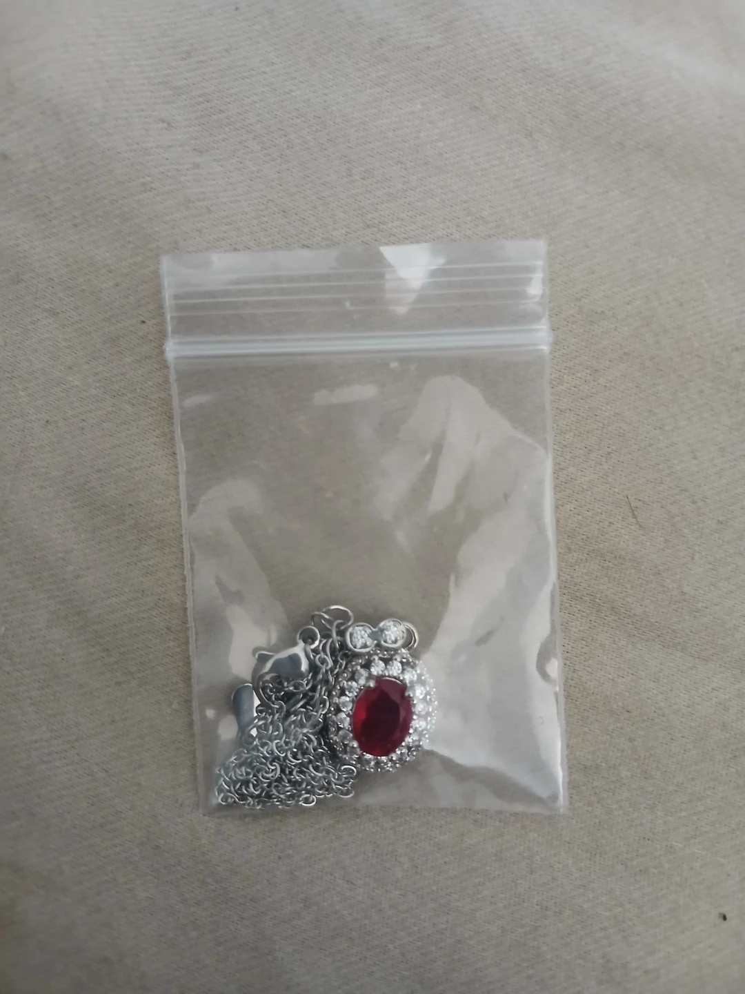 925 Silver And Lab Grown Ruby CZ Pendant Necklace - photo 2