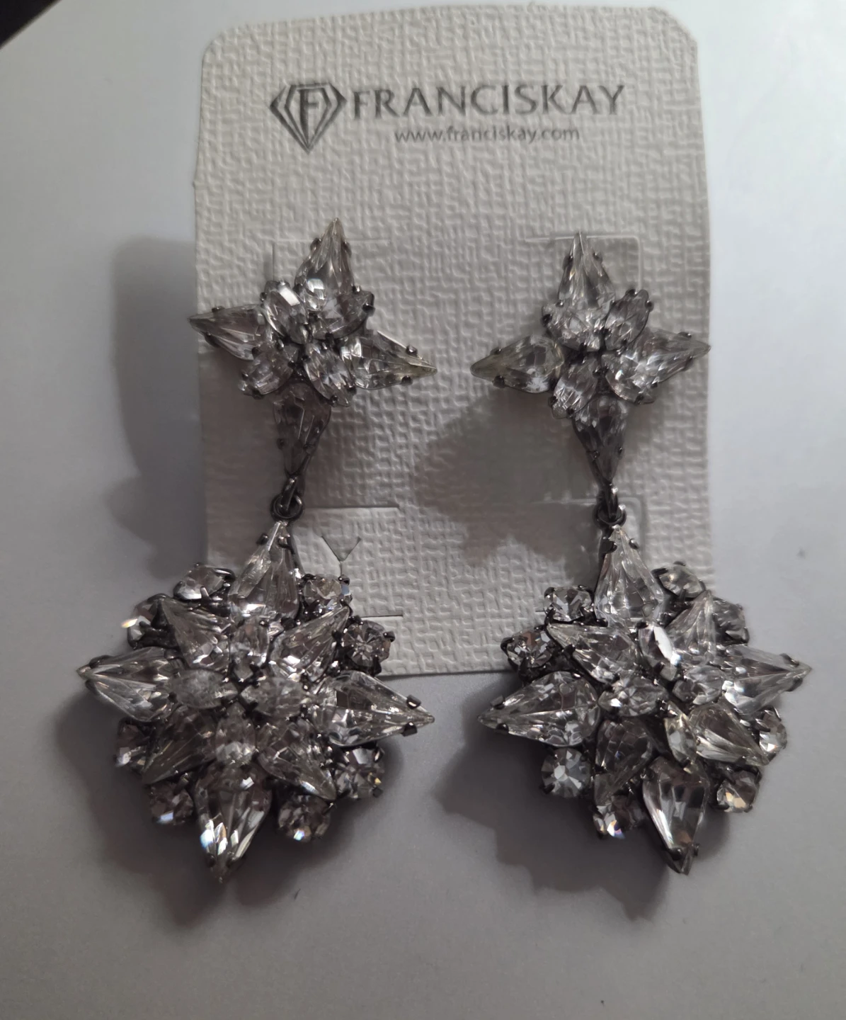 Francis Kay Dangle Earrings with Clear Crystals