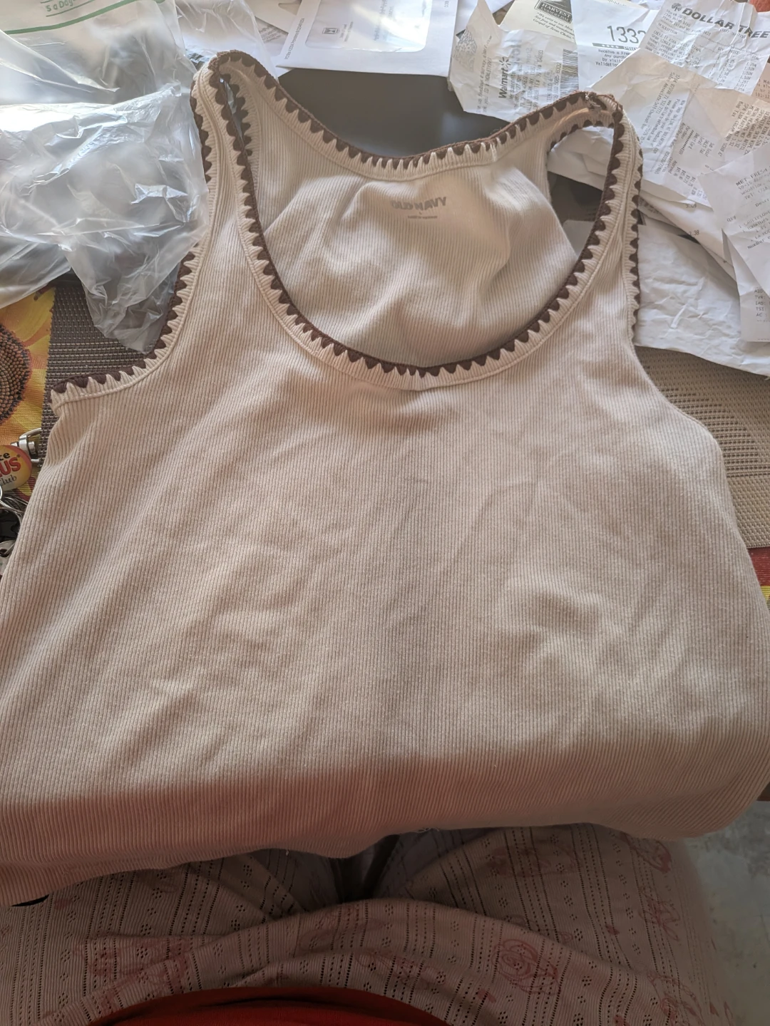 Old Navy Ribbed Tank Top - Cream - Size L