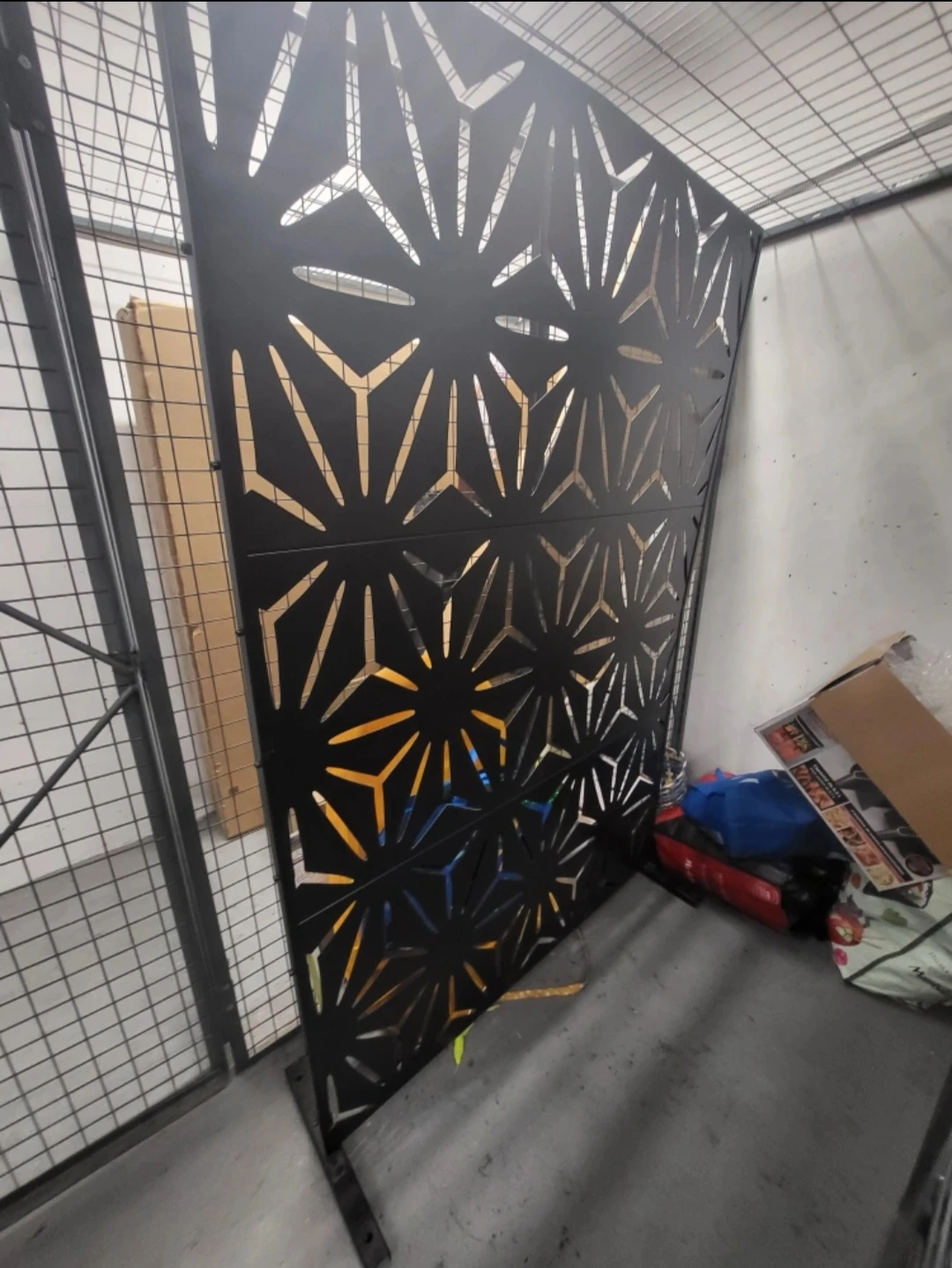 Decorative Metal Outdoor Privacy Screen 76" H x 45" W Black