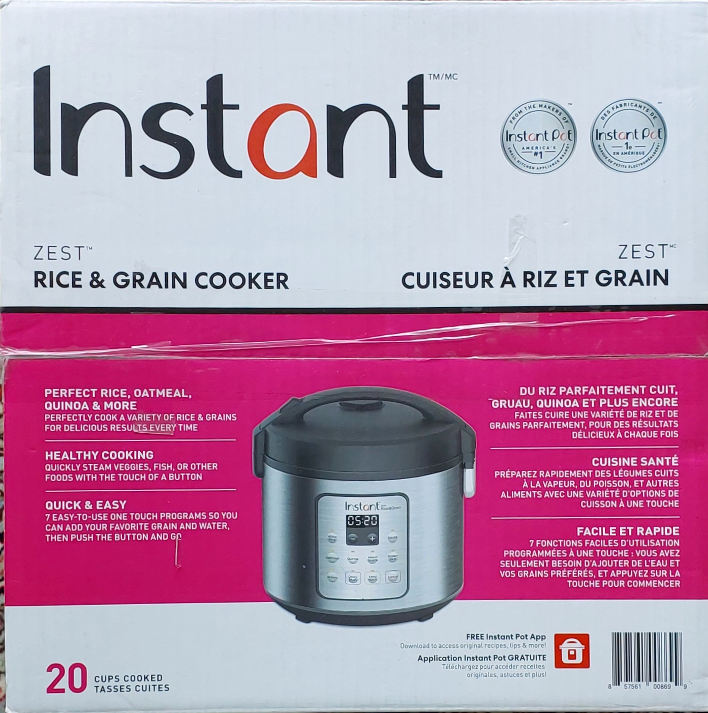 Instant Pot ZEST Rice & Grain Cooker - 20 Cups Cooked - photo 2