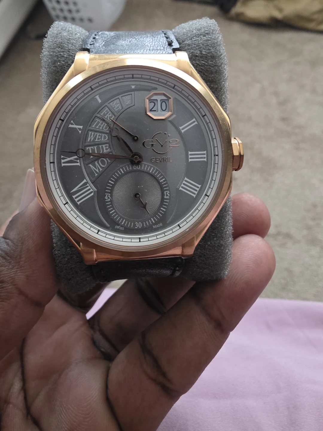 Gevril GV2 Rose Gold Tone Watch