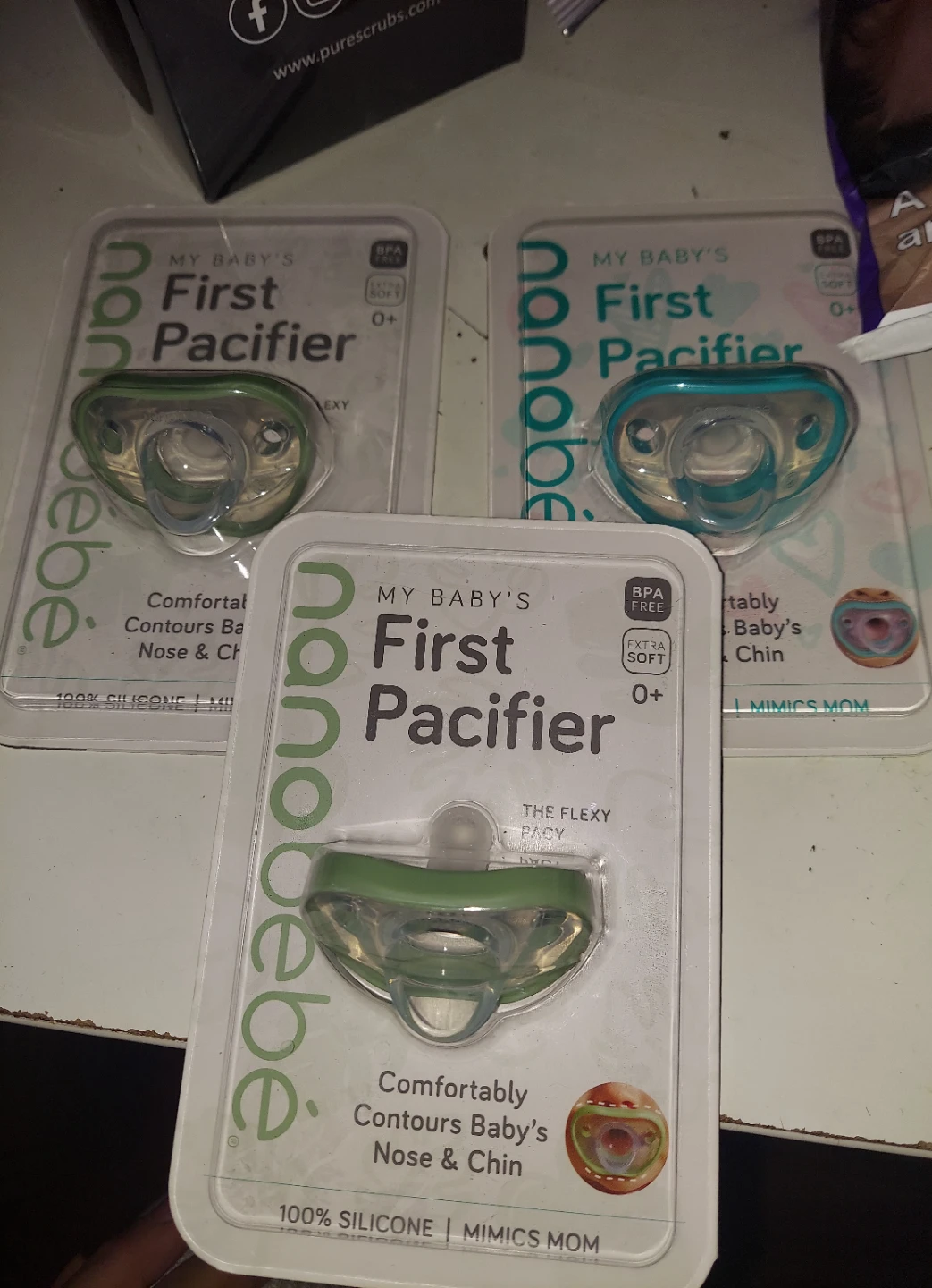 Nanobebe My Baby's First Pacifier (Green, Teal)