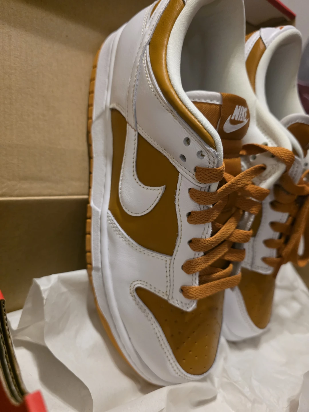 Nike Dunk Low QS "Dark Curry/White" Sneakers - photo 3