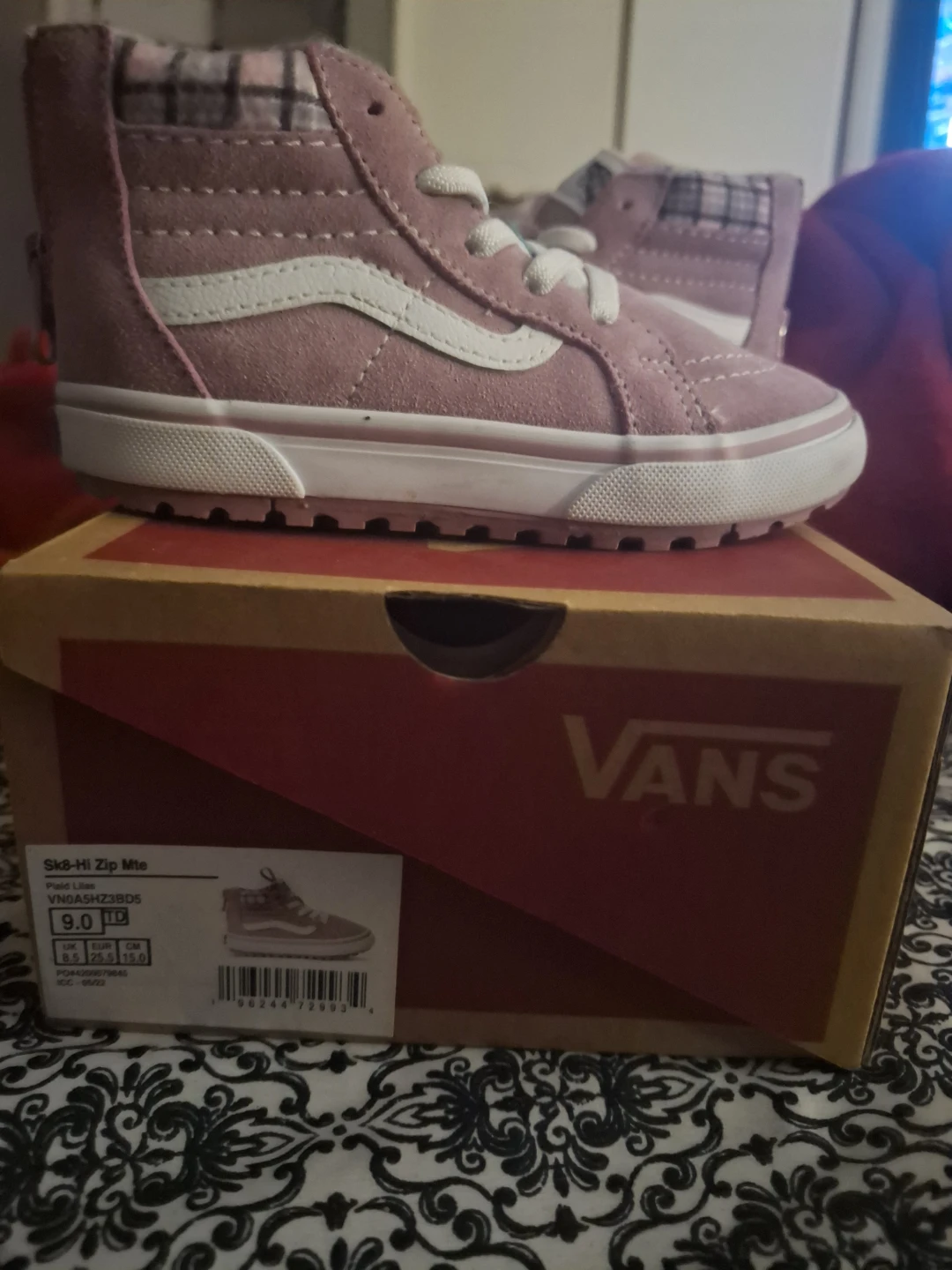 Vans Sk8-Hi Zip MTE Pink Plaid Toddler Shoes Size 9 Toddler - photo 2